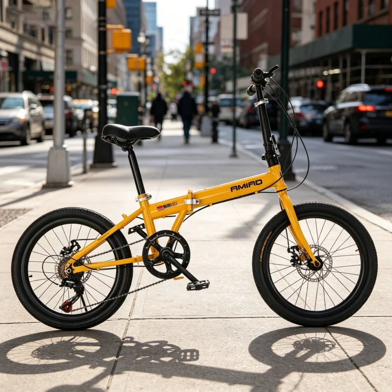Commuter Biking - Vélo pliant à roues jaunes à