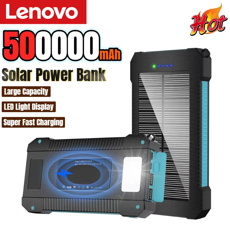 Usb Charger Dynamo - Batterie externe solaire Lenovo 500000mAh, grande