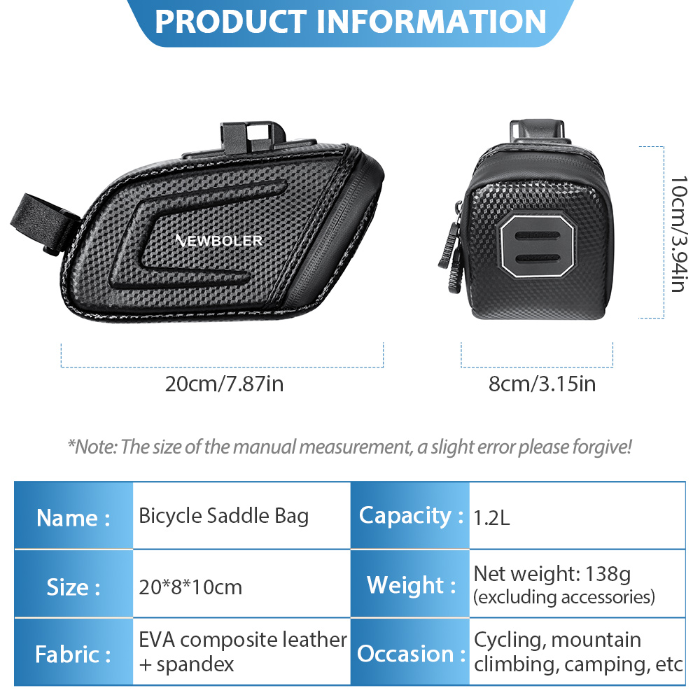 NEWBOLER – sac de selle de vél - Cycling Commute Bag avis et prix
