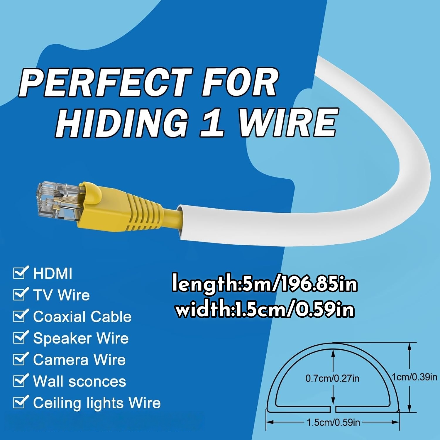 1PC 1/3/5m Goulotte de câblage - Cable Lock Flexible avis et prix