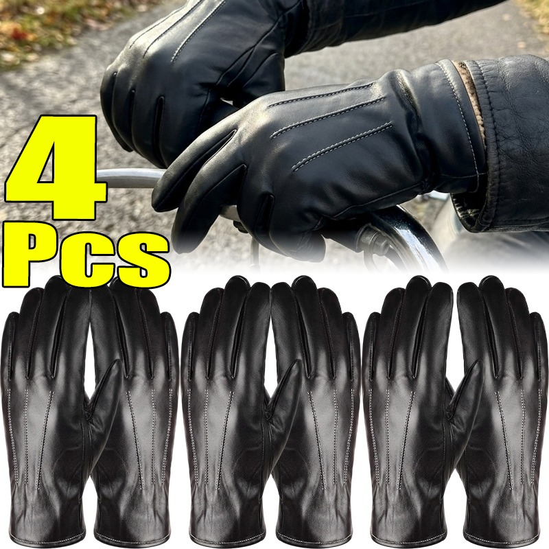 Gants en cuir PU thermique uni - Winter Cycling Commute avis et prix