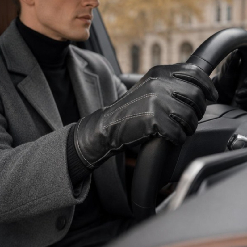Gants en cuir PU thermique uni - Winter Cycling Commute avis et prix