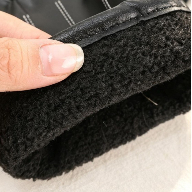 Gants en cuir PU thermique uni - Winter Cycling Commute avis et prix
